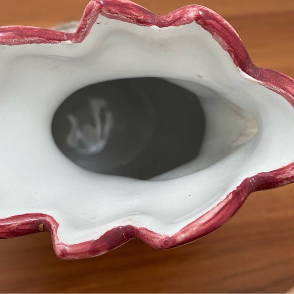 Vintage M.G.P. DERUTA Italy Handpainted Ceramic Rooster Chicken 9” Pitcher - Picture 11 of 16